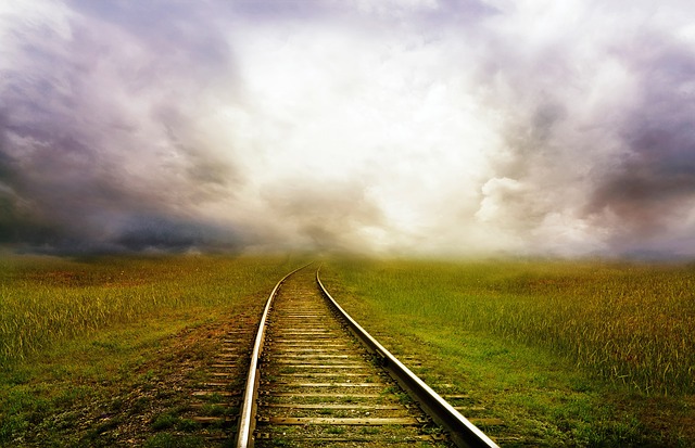 Railroad track on interrailing trip