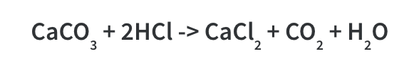 marble chips and hydrochloric acid word equation