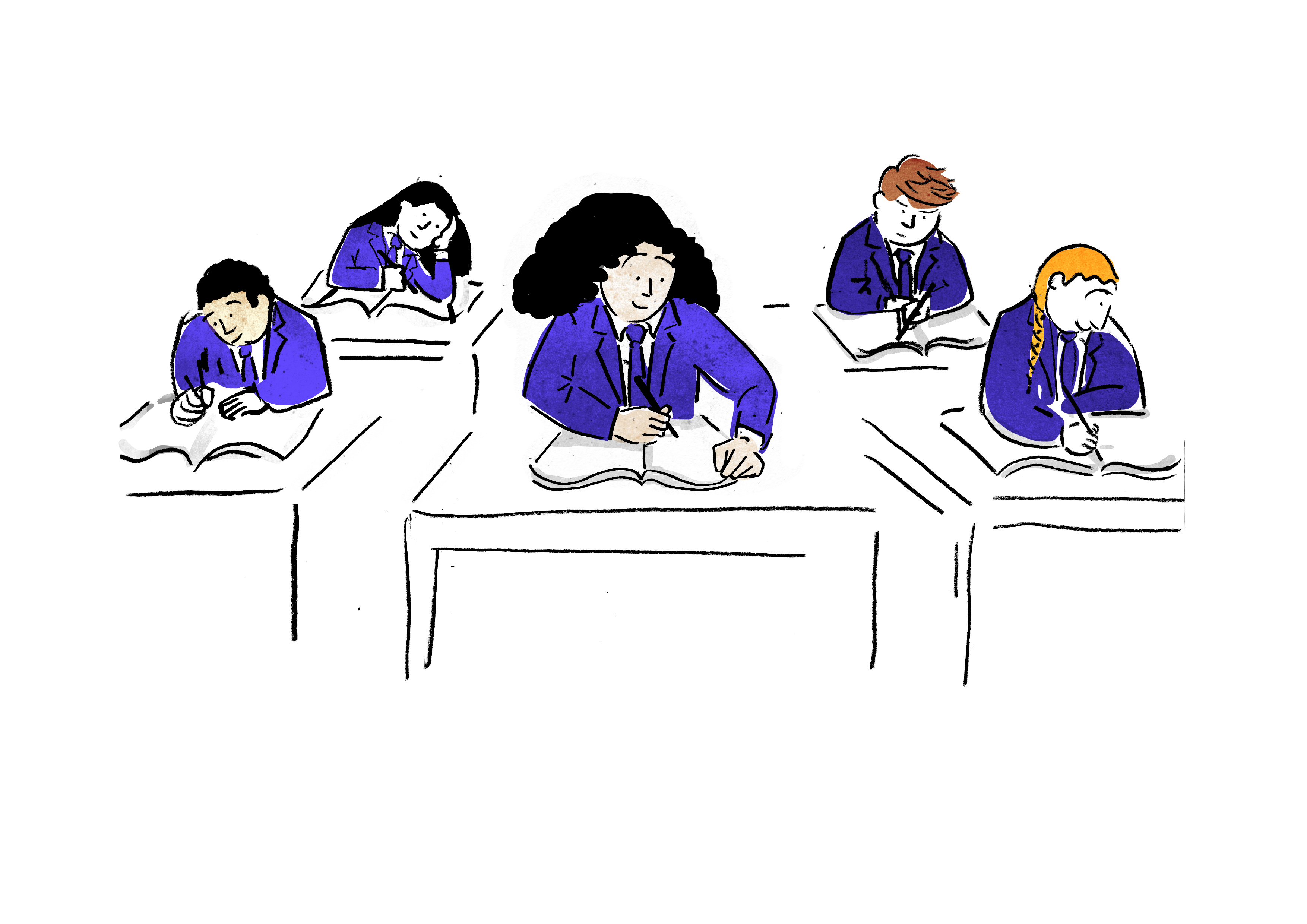 illustration-teenagers-studying-on-desks