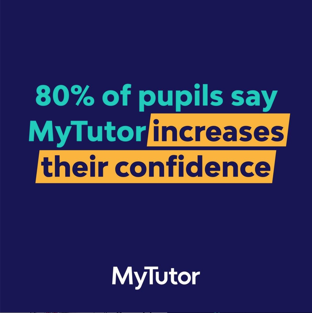 80 percent of students say mytutor improved their confidence